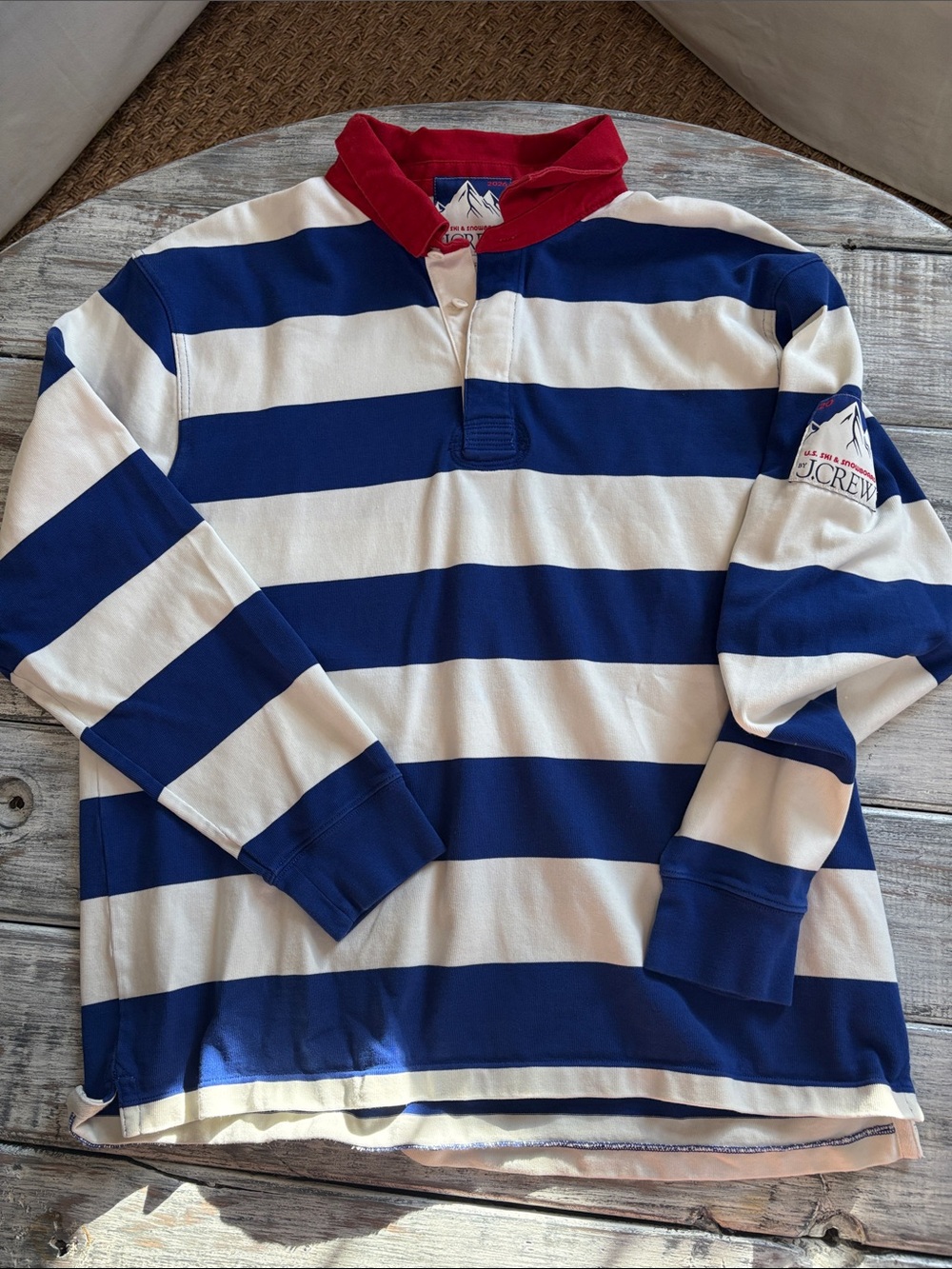J Crew US 2026 ski & snowboard 100% cotton rugby shirt, size L
